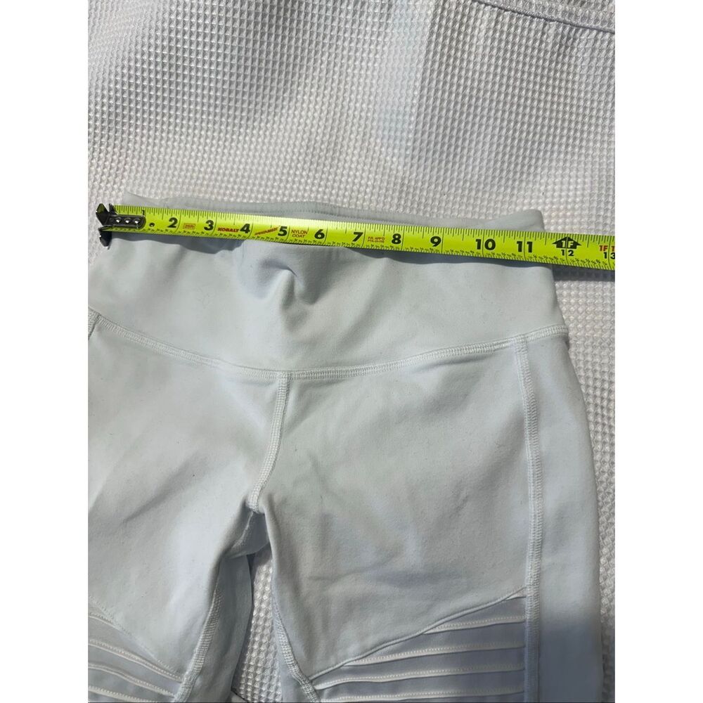 ALO YOGA Women's Sz xxS White Moto Panel Stretch Full Length Leggings. A825 - Picture 7 of 7